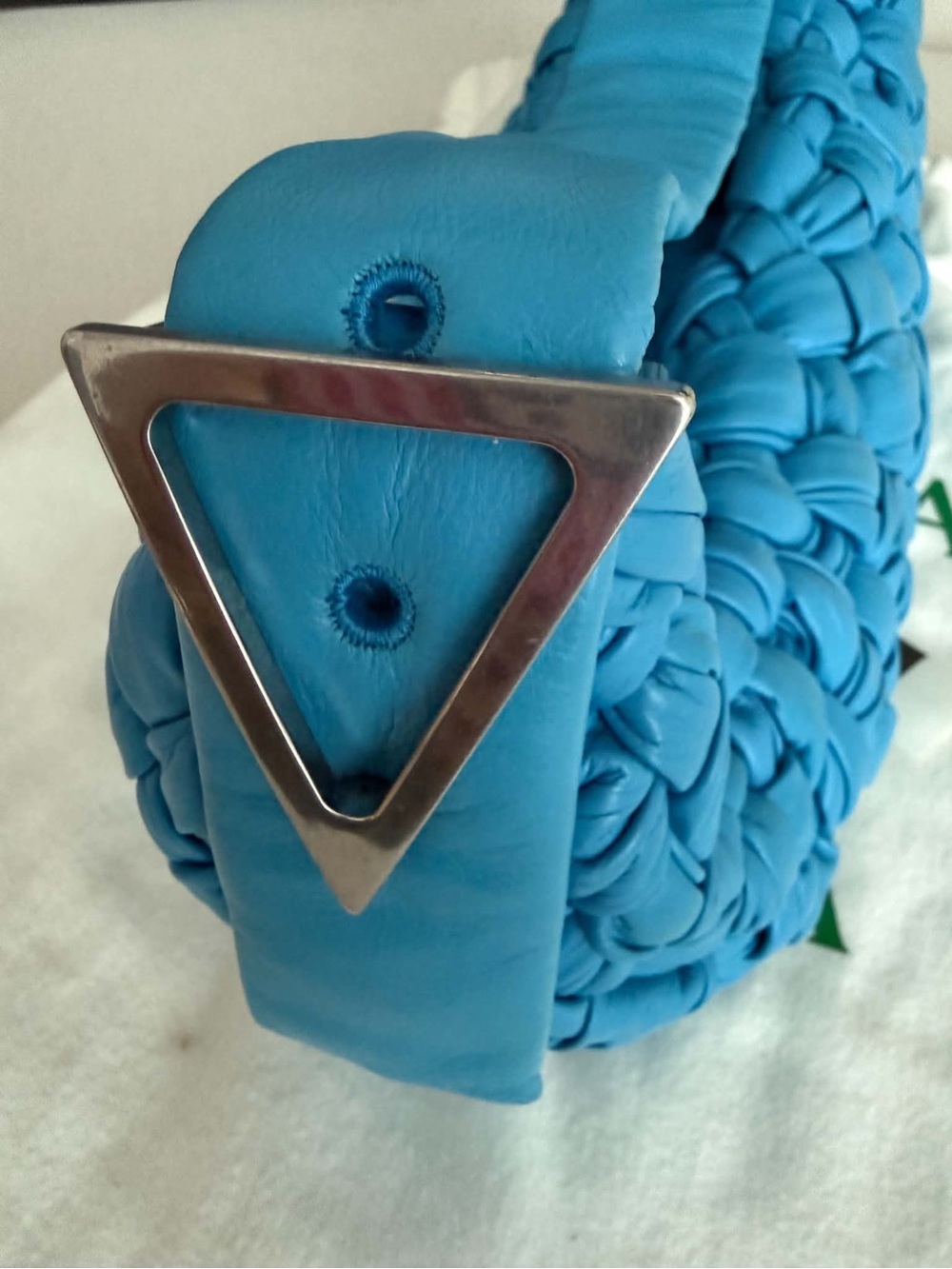 Bottega Veneta Intrecciato Banana Shoulder Bag in Blue - Picture 11 of 12
